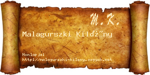 Malagurszki Kilény névjegykártya